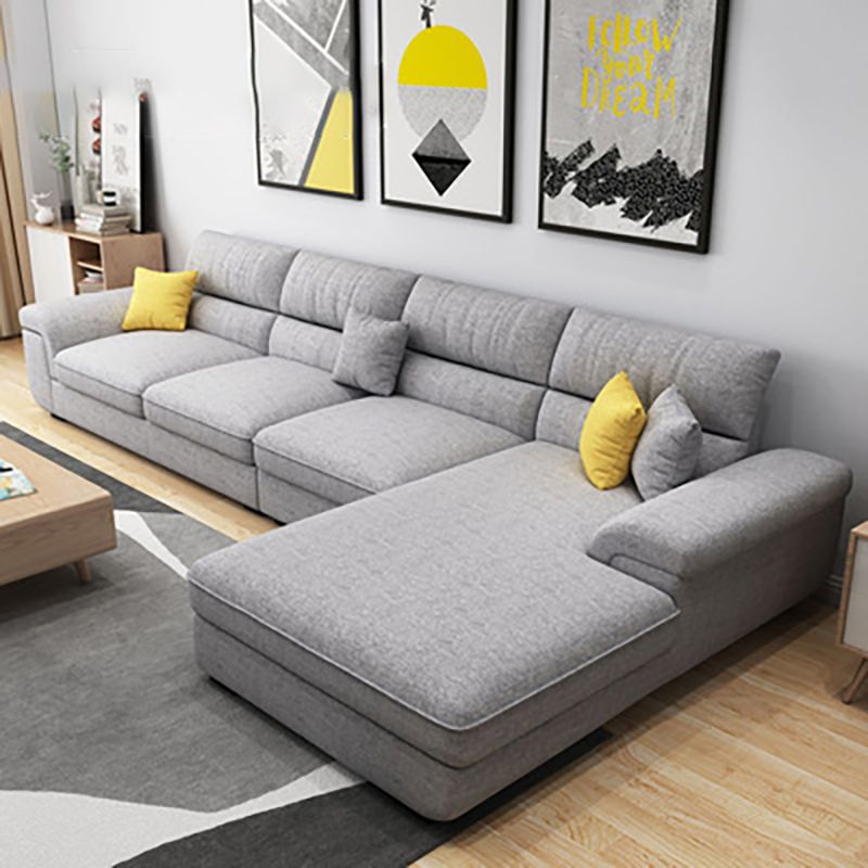 Modern Reversible Chaise Sofa with Flared Arm for Living Room 37.4"