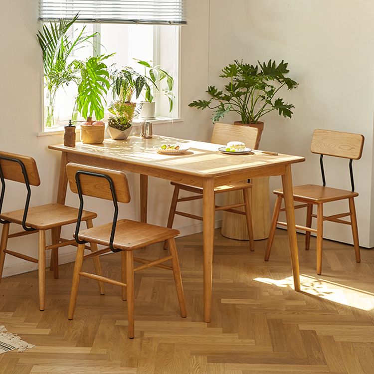Rechteck für Freizeitstil Esstisch Holzfarbe fester Tisch mit massivem Holz