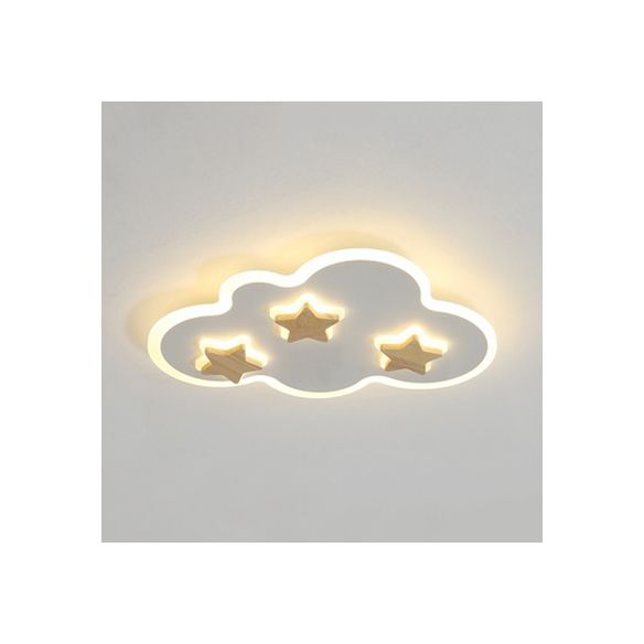 Cloud et Star Kid Bedroom Flush Mount Ceiling Light Acrylic Art Déco Ceiling Light Fixture