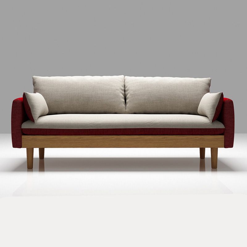 29.5" H Nordic Style Cotton Blend Square Arm Sofa for Living Room