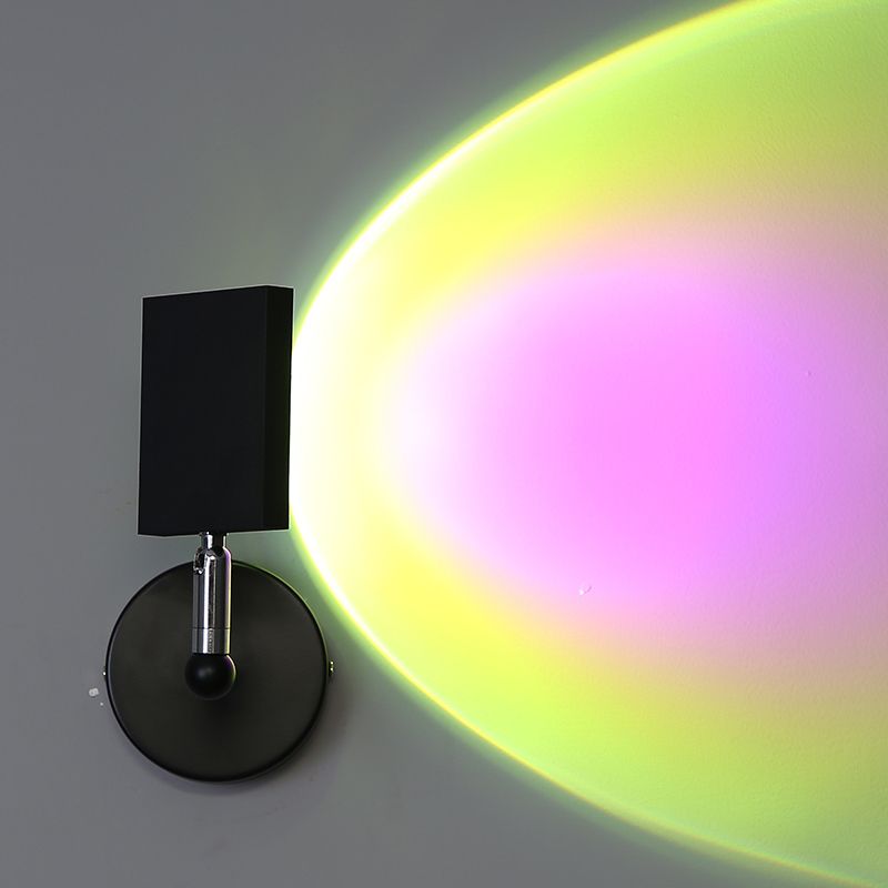 Modern Minimalist Style Armed Wall Mounted Light Fixture Metal 1 Light Sconce Light Fixtures in Black Finish