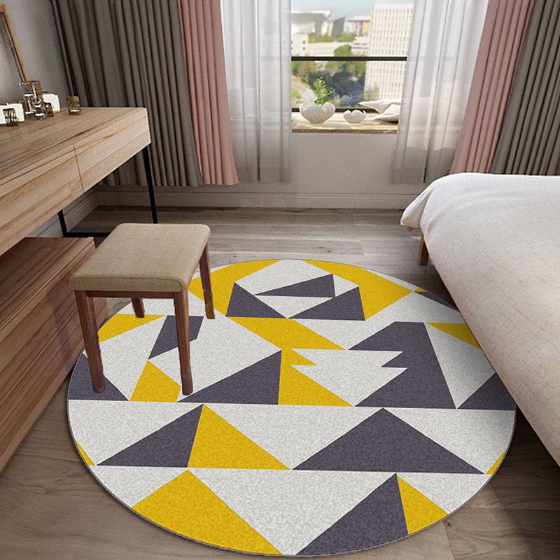 Black Diamond Rug Polyster Simple Rug Washable Rug for Living Room