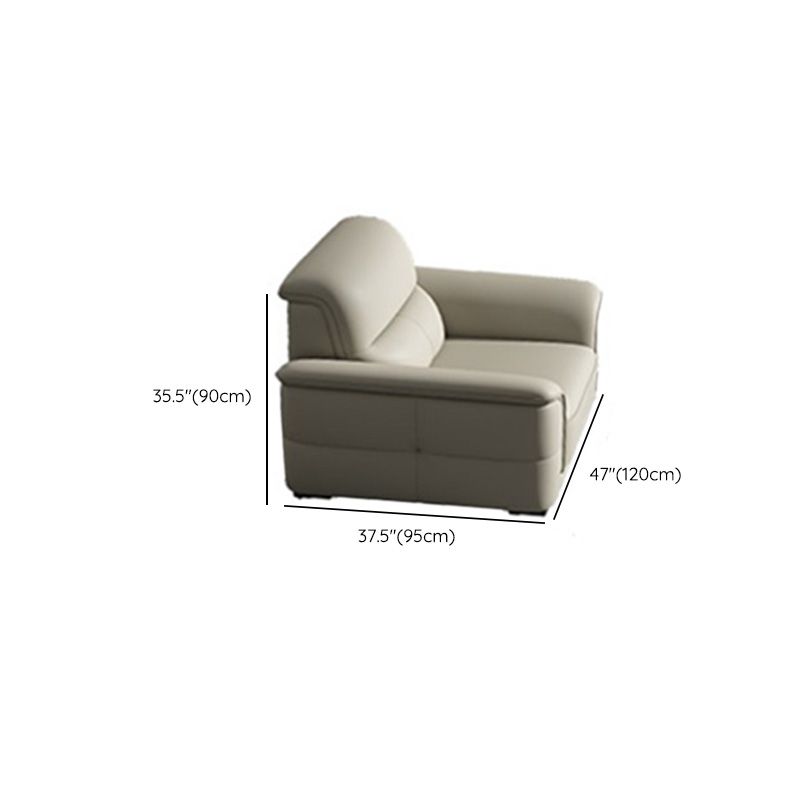 Ultra-Modern Genuine Sofa with Pillow Back and Rolled Arm in Wood