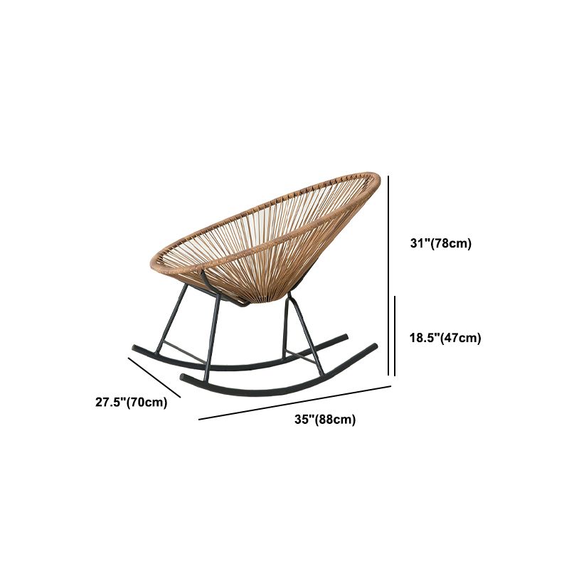 Reclining Spindle Rocking Accent Chair Contemporary Rocker Chair for Outdoor