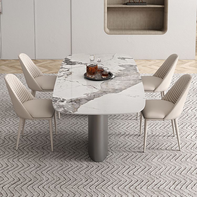 Metal Modern Rectangle Indoor Table Sintered Stone Dining Table for Kitchen and Dining Room