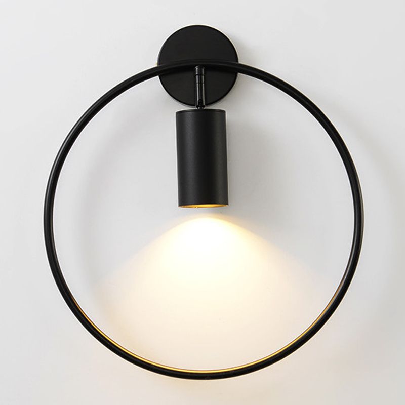 Nordic Metal Wall Light Circle 11" Wide LED Reading Wall Sconce for Living Room