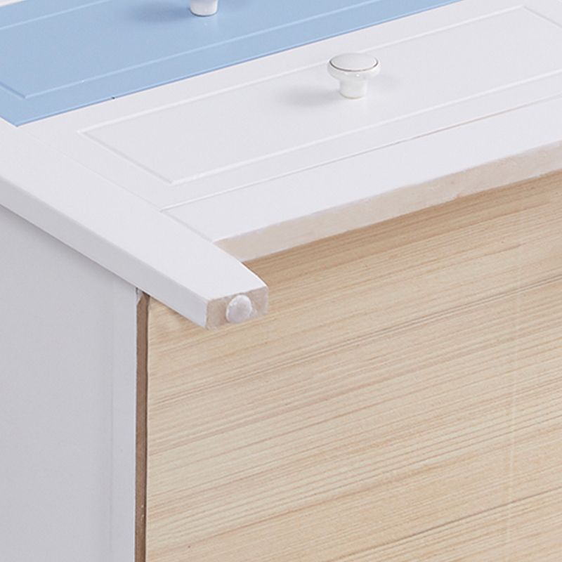 Modern Solid Wood Standard Nightstand with Drawers Kids Bedside Table