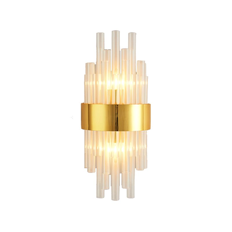 Modern Style Liner Wall Light Crystal 2 Light Sconces for Bedroom