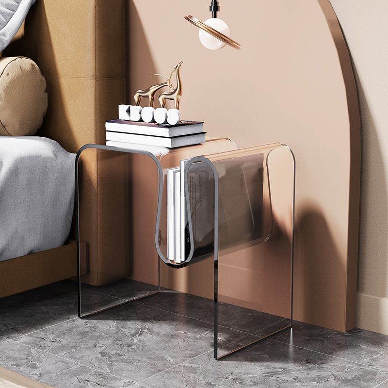 11" Wide Glam Side Table Sled Clear Acrylic Accent Side Table
