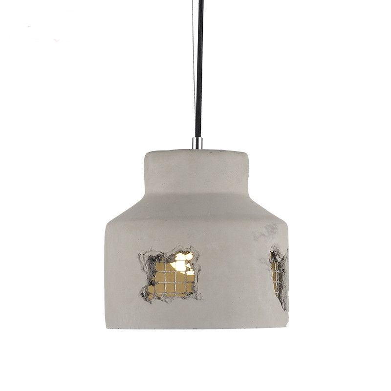 Gray Cement Hanging Light Fixtures Simplicity Suspension Pendant for Bedroom