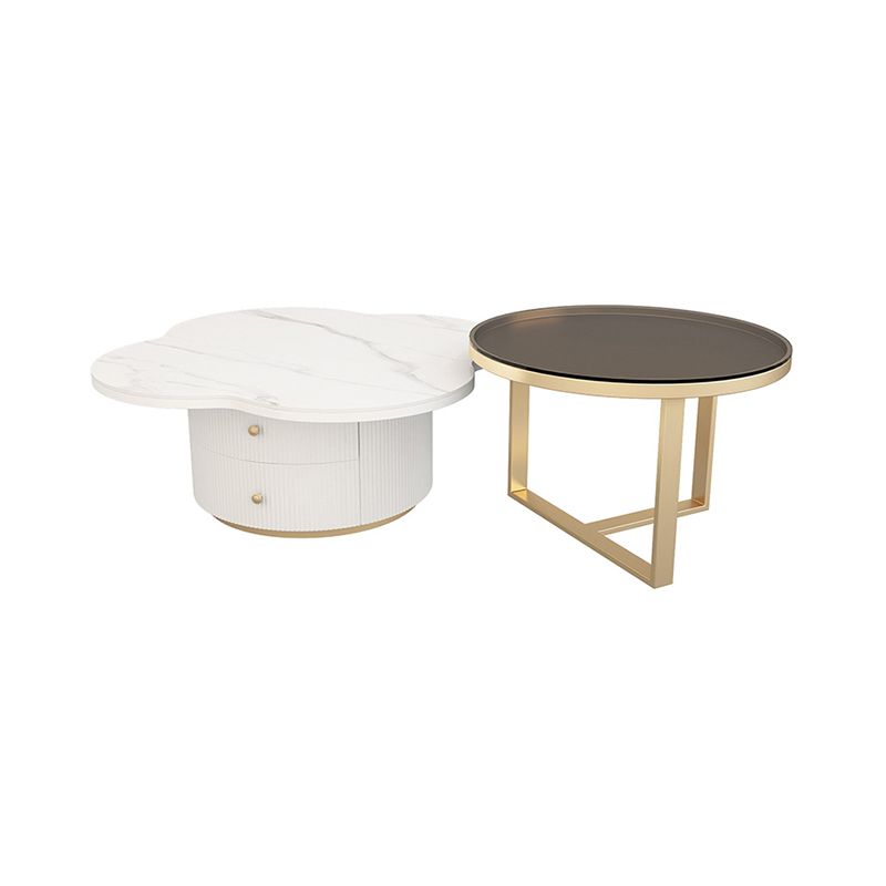 Contemporary Coffee Table Pedestal Slate Coffee Cocktail Table