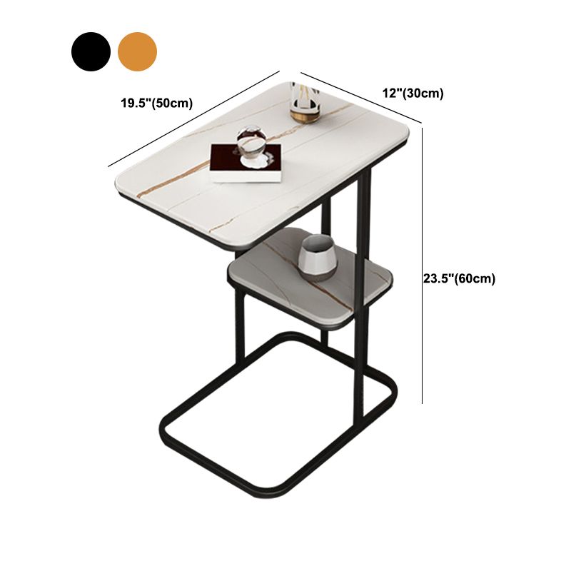 Slate Rectangular Side Table Modern Minimalist Sofa Corner Table