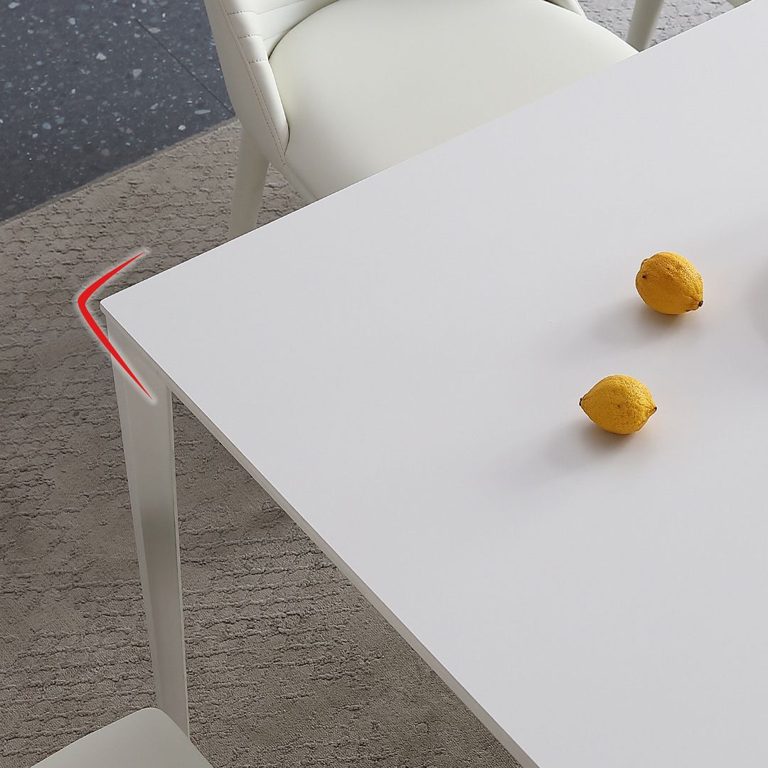 Modern Sintered Stone White Dining Room Set with Rectangle Table Formal Dining Table Furniture