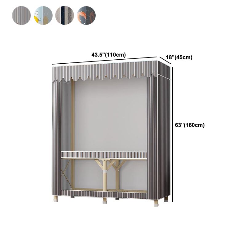 Contemporary Folding Wardrobe Armoire Gold Steel Frame Wardrobe