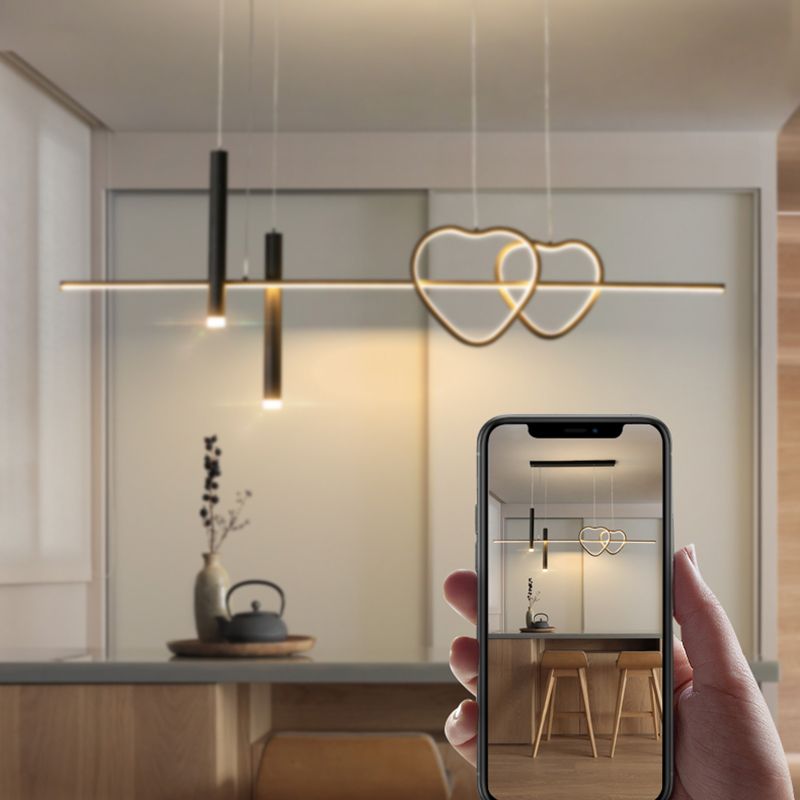 Cylinder Shape Island Lights Contemporary Style Metal 5 Light Island Lighting