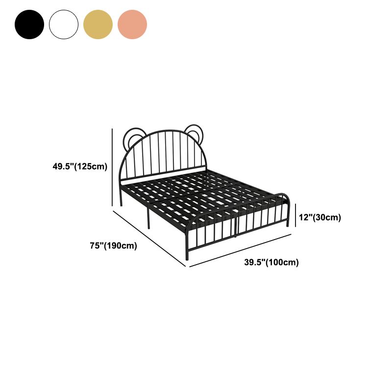 Contemporary Metal Arched Standard Bed with Open-Frame Headboard