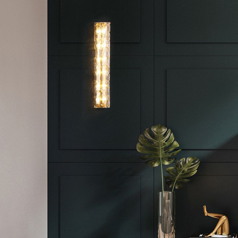 Simplicidad moderna Cilindro de pared Cilíndrico LED LECHE para el dormitorio en la sombra de vidrio ondulado