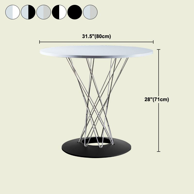 Modern Style Dining Table Round Dining Table with Metal Base for Home Use