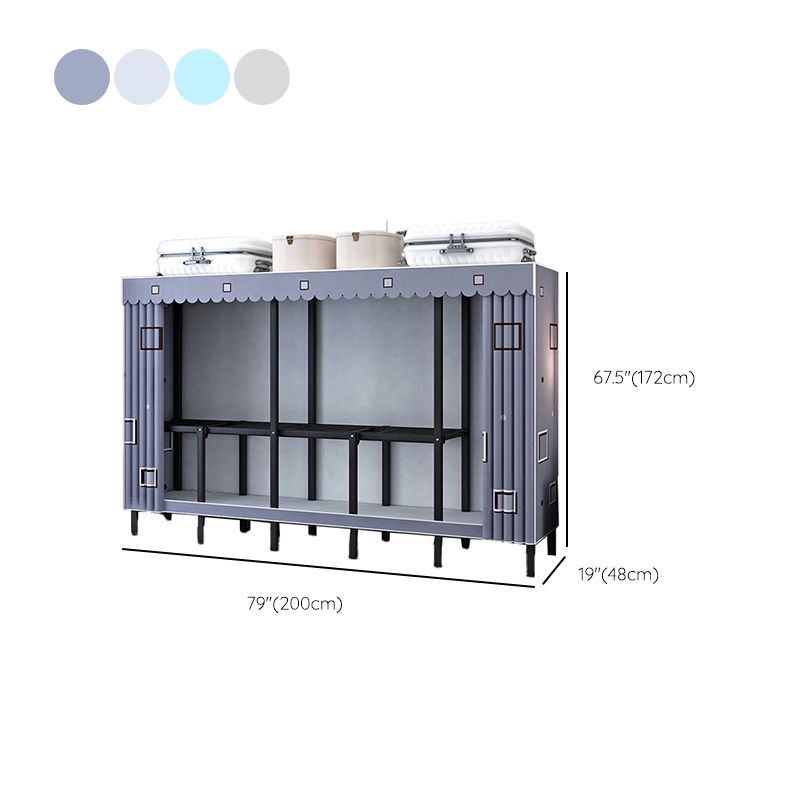 Contemporary Wardrobe Closet with Legs Steel Wardrobe Armoire for Home