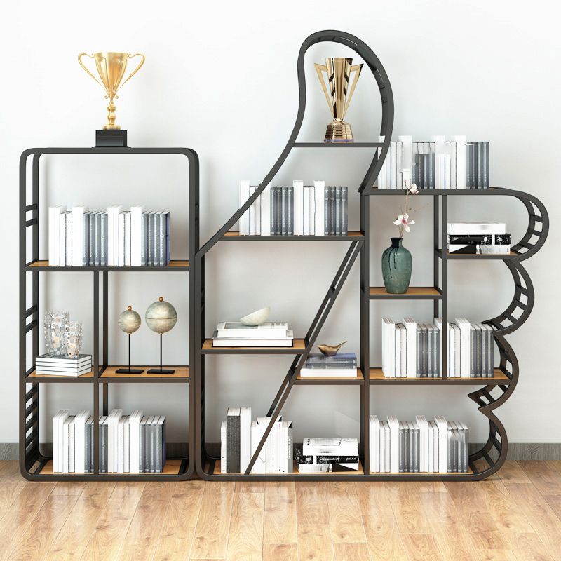 Geometric Shelf Bookcase Modern Metal Bookshelf for Home Office