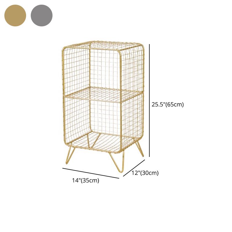 Modern Style Bookcase Vertical Metal Closed Back Bookshelf for Home