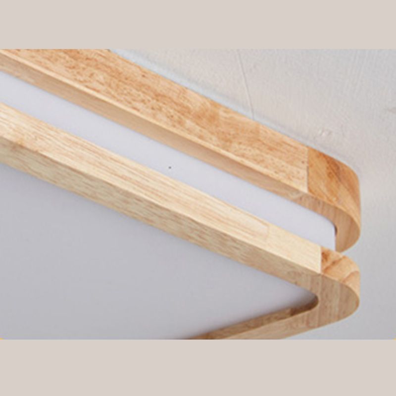 Plafoniere quadrate da incasso con arte del legno per soggiorno