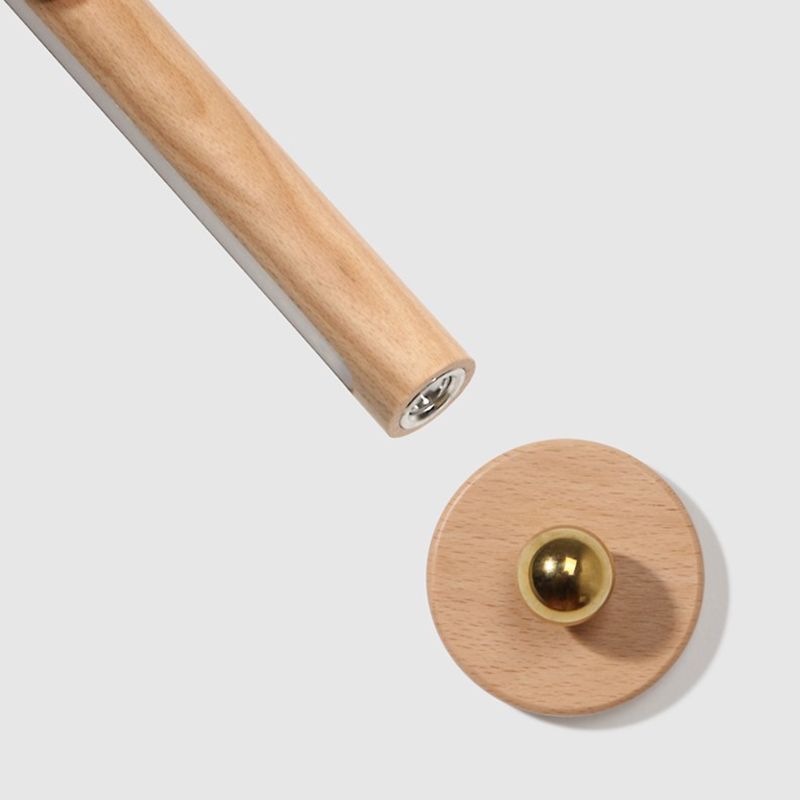 Lámpara de pared LED de madera maciza de 360 ° de 360 ° Cargo USB de estilo moderno de estilo cilíndrico para la cama para la cama