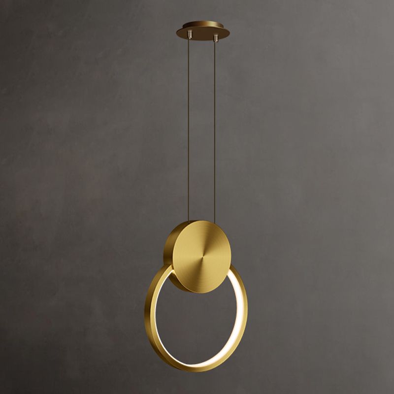 Geometric Metal Suspended Lighting Fixture 1 Light Pendant Lighting Fixture in Gold