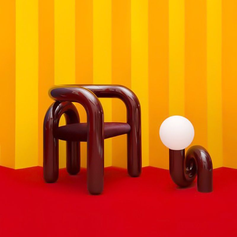 Twist Artistic Base Glass Globe Table Table Lampe Nordic Simplicité Résine Éclairage Resin en rouge