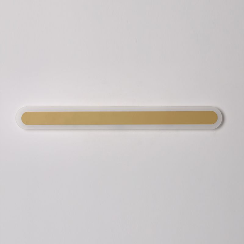 Linear Shape Metal Wall Light Modern Style 1-Light Wall Mounted Light Fixture in Gold