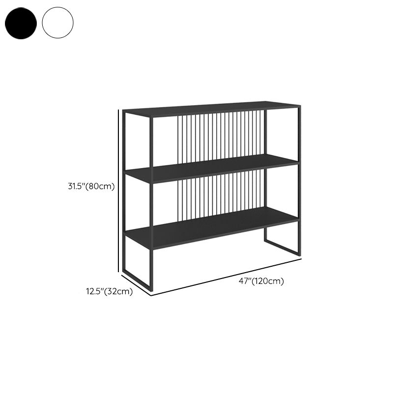 Contemporary Horizontal Metal Bookshelf Open Back Bookcase with Shelves