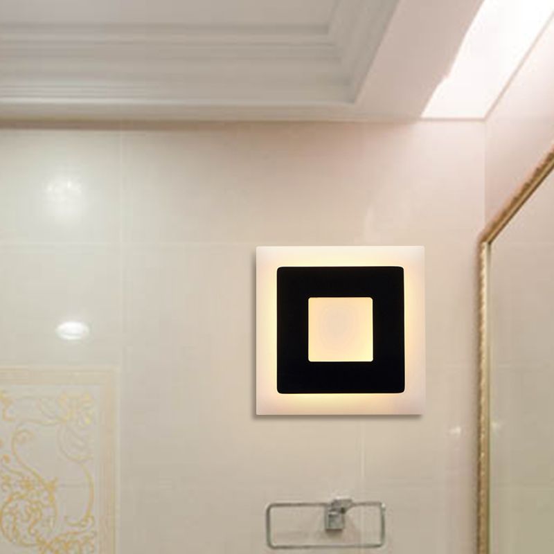 Lampada con funce a LED a LED nero/nero moderno 1 luce acrilica a parete montata in luce calda/bianca