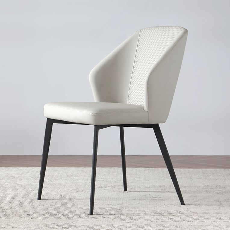Contemporary Chair Armless Windsor Back Side Chairs for Kitchen with Metal Legs