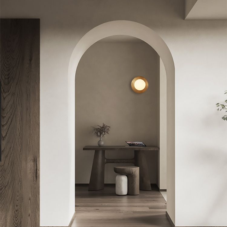 Spherical Living Room Wall Light Fixture Glass Nordic Style Wall Sconce Light in White