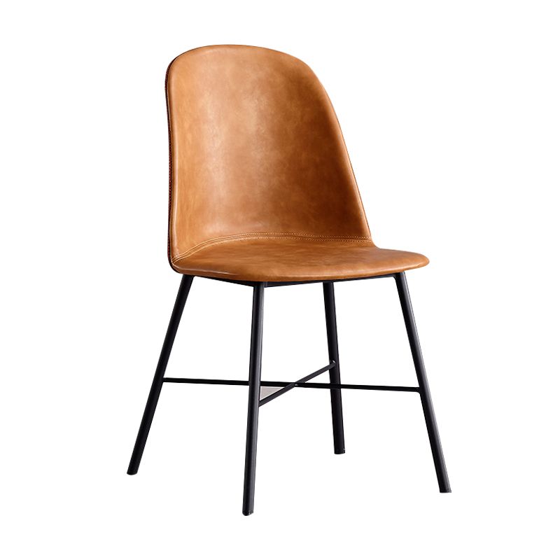 Chaise de style contemporain, chaises d'appoint sans accoudoirs avec pieds en métal pour cuisine