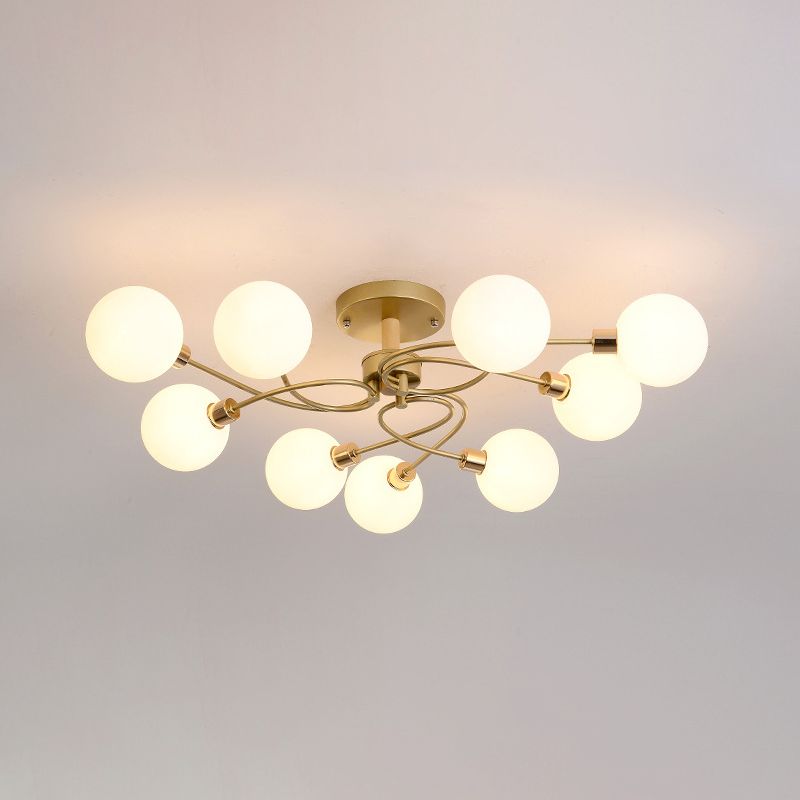 Multi Light Spherical Ceiling Lamp Modern Style Glass Ceiling Lighting for Living Room
