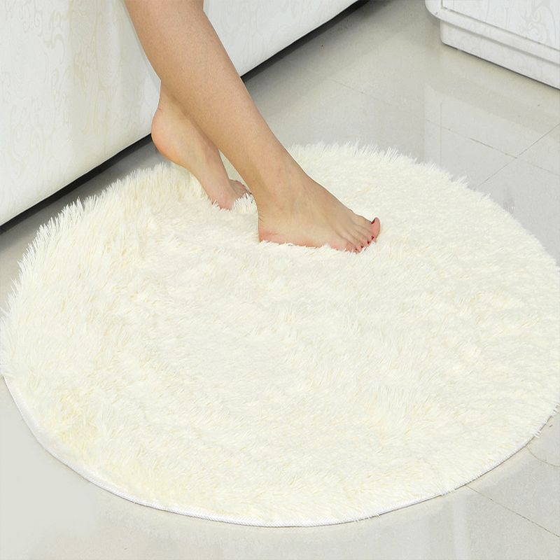 Plush Plain Rug Multi Colored Minimalism Rug Synthetics Machine Wash Pet-Friendly Rug for Bedroom