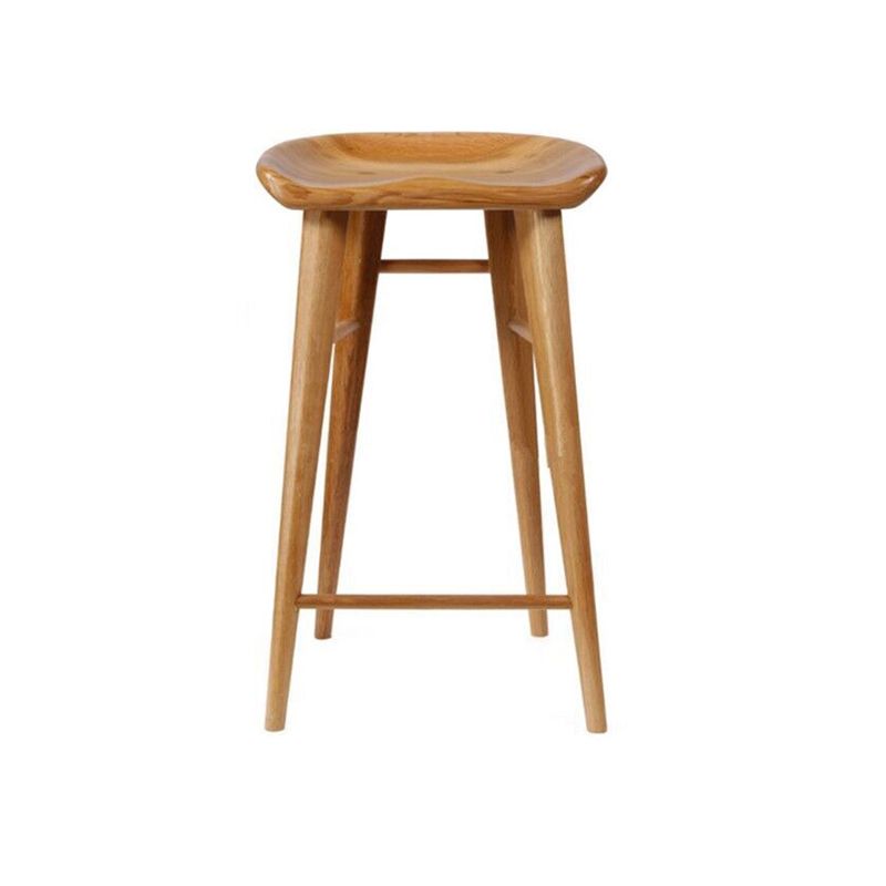 Contemporary Style Counter Stool Pine Solid Wood Bar Stool with Footrest