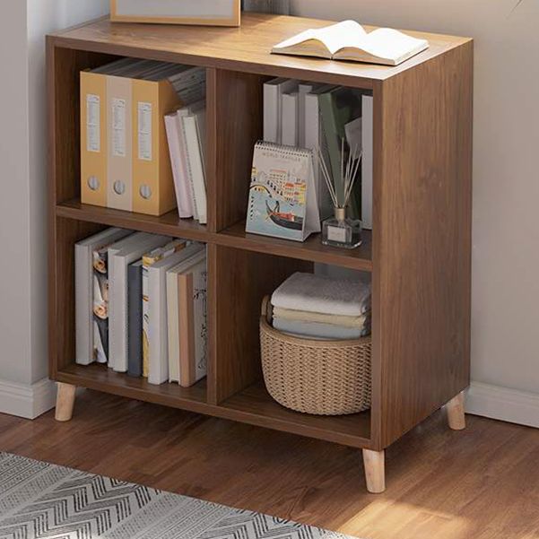 Modern Standard Wooden Bookcase Closed Back Bookshelf for Balcony and Living Room