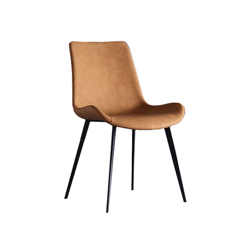 PU Leather Dining Chairs Industrial Style Arm Solid Back Dining Side Chairs
