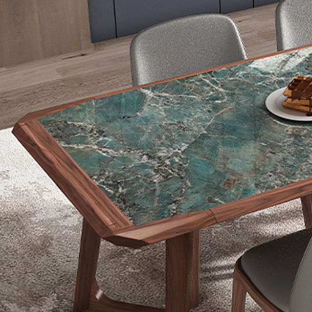 Designer Style Sintered Stone Dining Set Rectangle 1/4/5/7 Pieces Wooden Table with Chairs