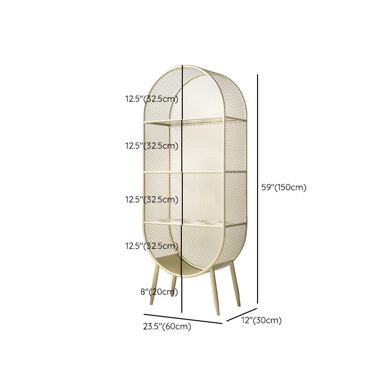 Glam Metal Bookshelf Standard Book Shelf for Home Office 11.8" Wide