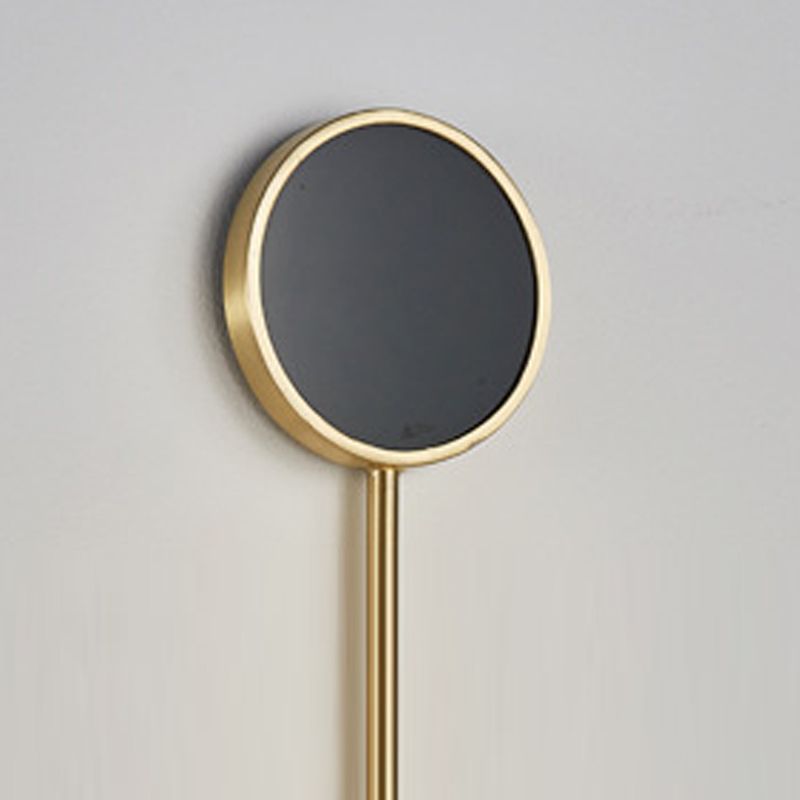 Modern Metal Wall Light Gold Round 20" High Wall Sconce with Mica for Bedroom