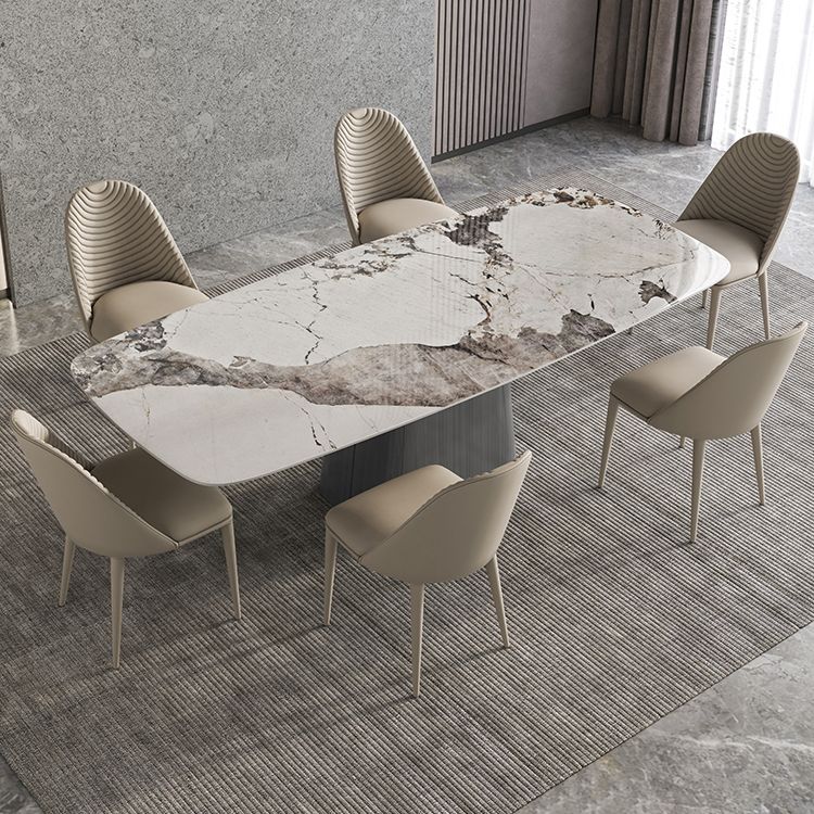 Modern Kitchen Stone Furniture 1/4/5/7 Pieces Rectangle Dining Room Table with Side Chairs