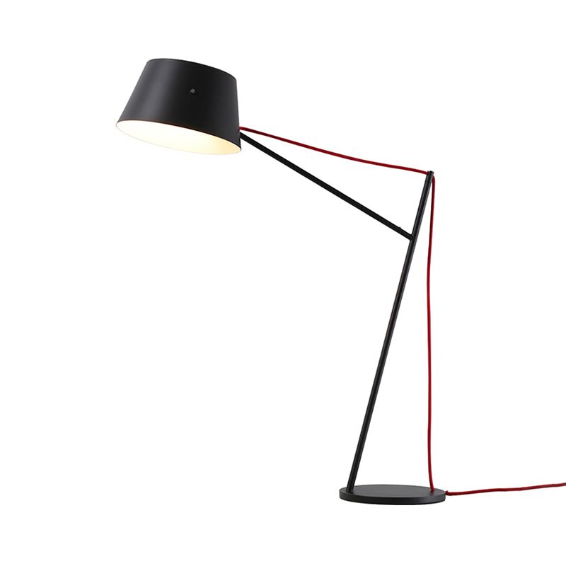 Lampada da scrivania in stile moderno a 1 luce con paralume metallico con finitura nera Lampada da lettura affusolata per soggiorno