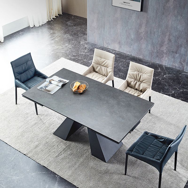 Modern Sintered Stone Extendable Dining Table Set Rectangle Home Dining Set