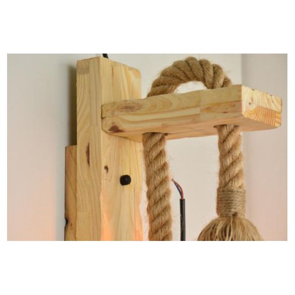 Retro -Pastoralstil exponierte Lampen Wandleuchte Leuchtenholz 1 Leichte Leuchten