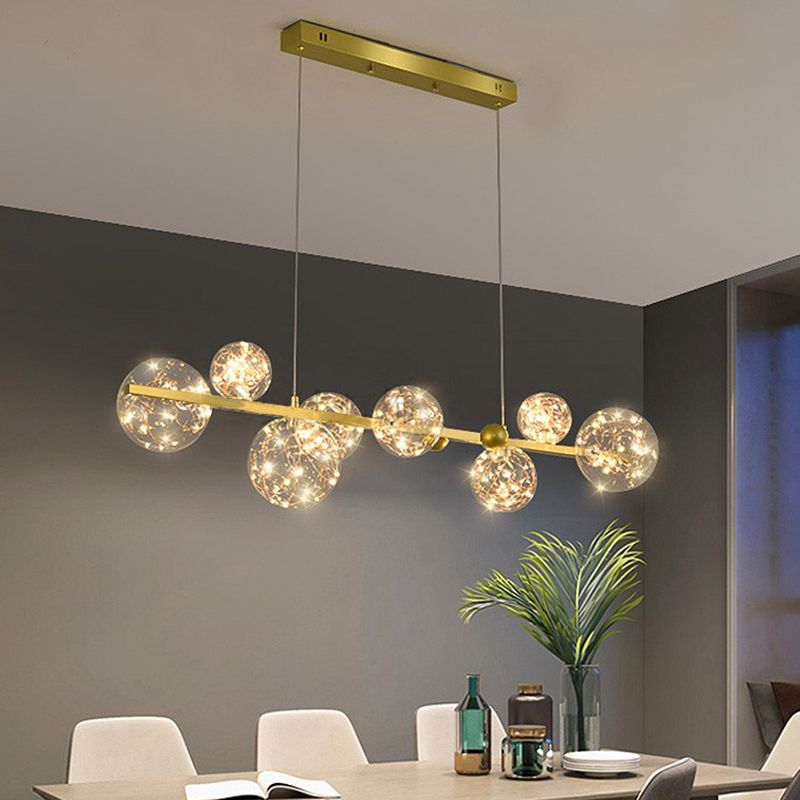 Nórdica Dining Island Light Kitchen Simple Led Glass Shade Colgara de luz colgante