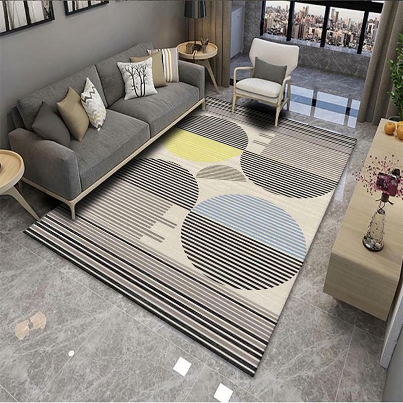 Alfombra moderna de poliéster moderno poliéster cuadrado alfombra resistente a la alfombra para decoración del hogar