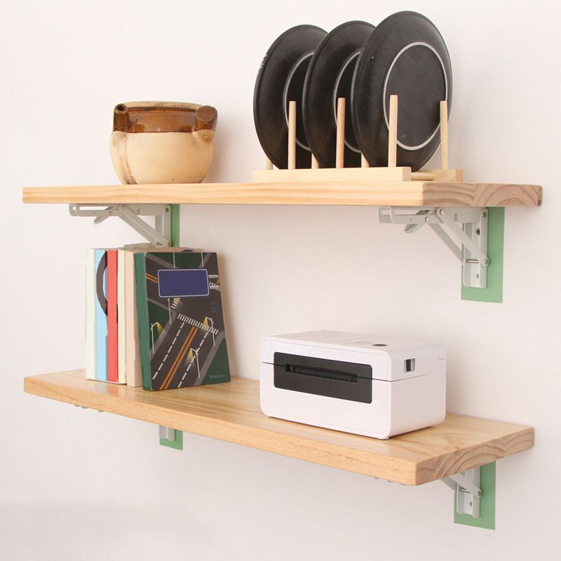 Natural Contemporary Floating Bookshelf Wall Mounted Wooden Shelf